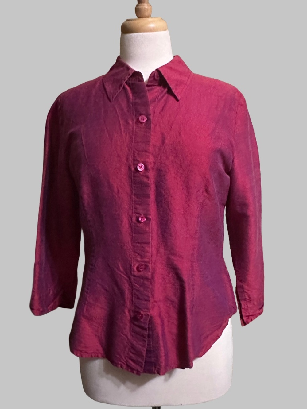 ✨ STUNNING Karen Kane 100% Raw Silk Iridescent Blouse (Size M) ✨